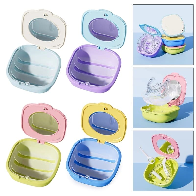 Melhor Recipiente De Armazenamento De Alinhador Transparente Reutilizável Para Uso Diário Design Durável À Prova De Vaza