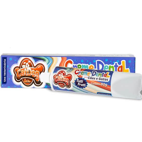 Creme Dental para Cães e Gatos CatDog & Cia Sabor Tutti Frutti 90g
