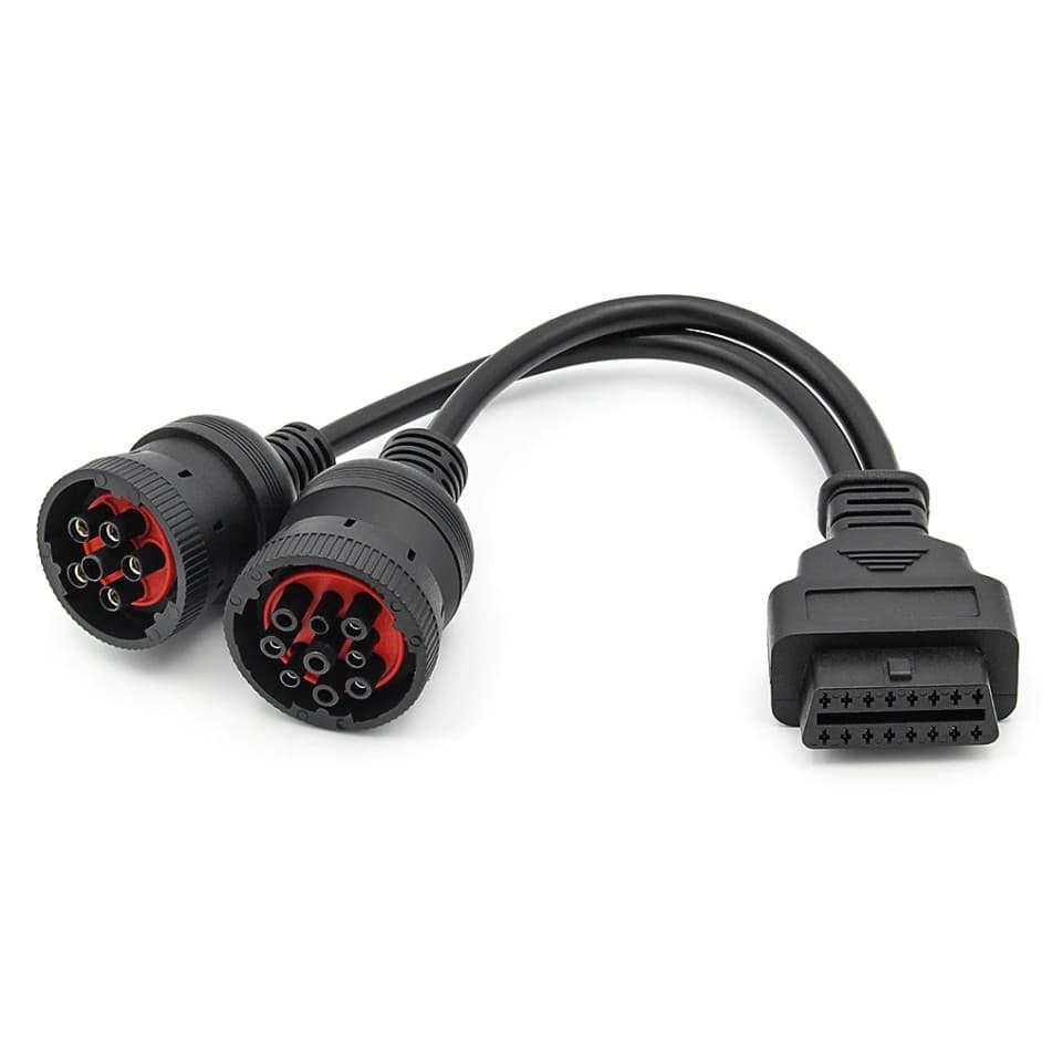 Cabo Obd2 Cummins Duplo 6/9 Pinos Adaptador linha pesada Trucks