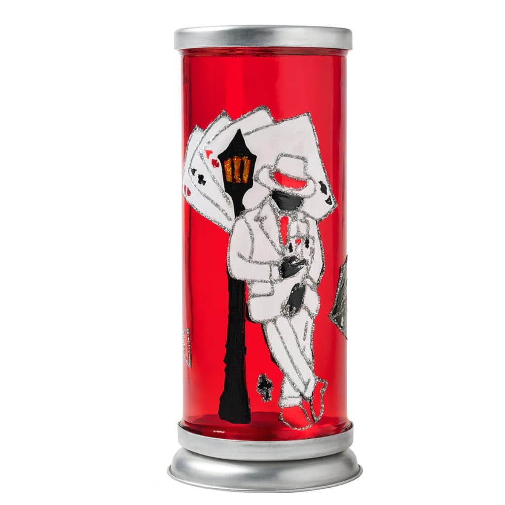 Suporte de Vela Votiva 7 Dias Zé Pelintra Vidro Vermelho Pintura Manual Umbanda