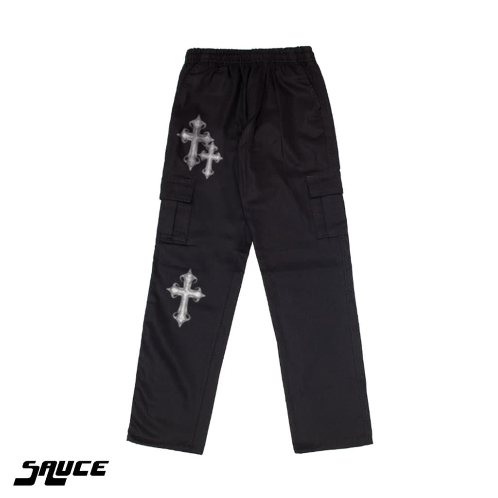 Calça Cargo Três Cruzes Sarja Streetwear Unisex