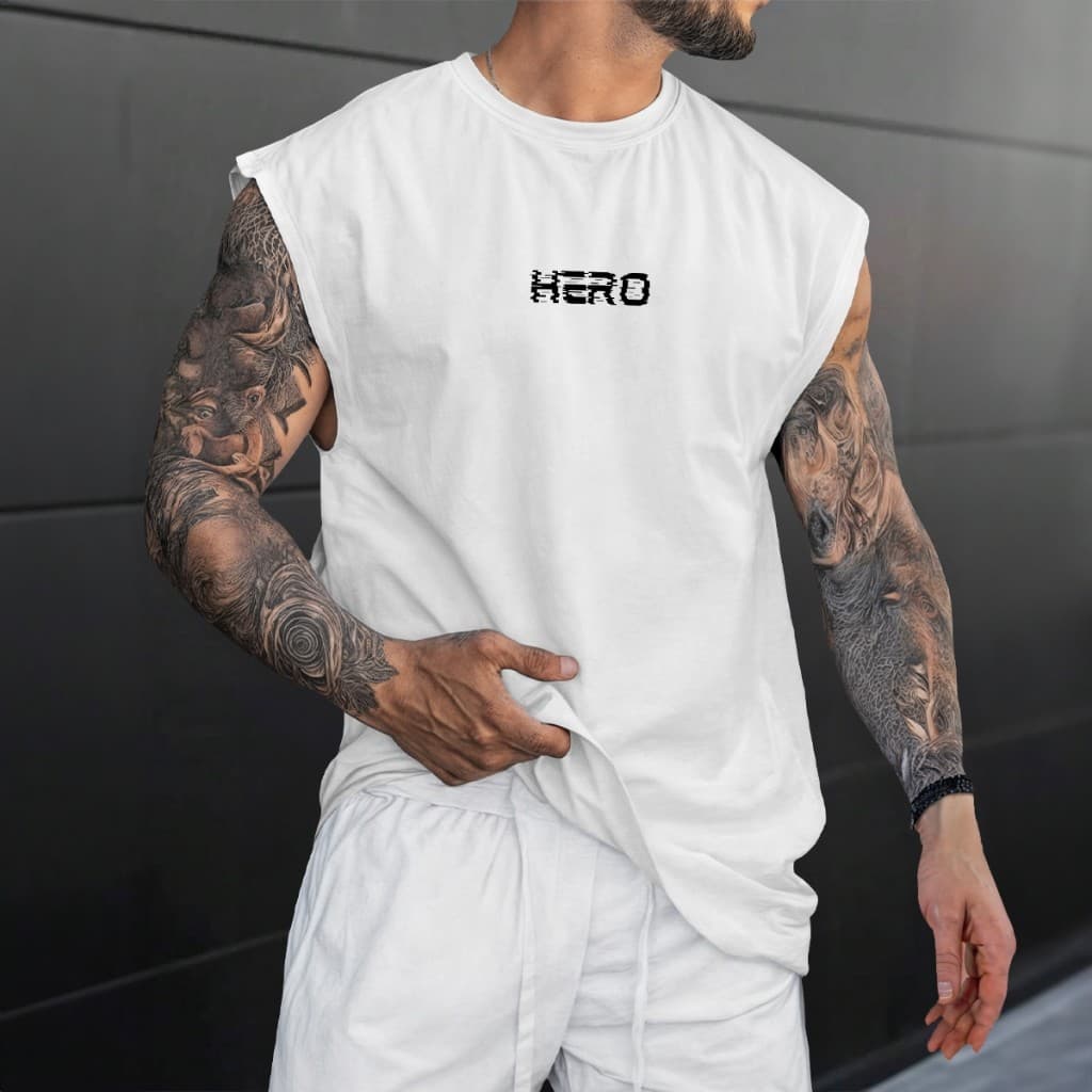 Camiseta Regata Masculina Camisa Machão Cavada Hero P ao G5