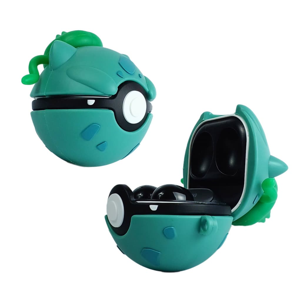 Capa Protetora Nerdcase Silicone para Galaxy Buds Core, Buds 2, Fe, Live, Pro, Pokebola Bulbasaur