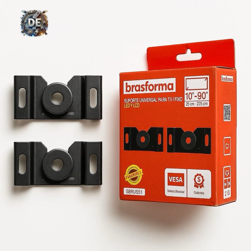 Suporte Fixo Universal Brasforma para TV 10” a 90” Até 100kg Aço Reforçado Fácil Instalação VESA Tg