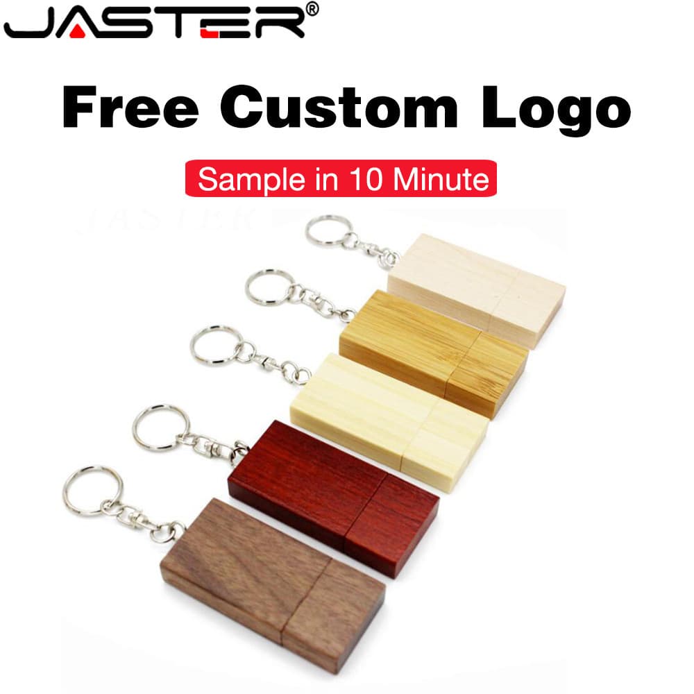 JASTER Caixa De Madeira USB Flash Drive 128GB Grátis Logotipo Personalizado Pen 64GB Pendrive Portátil 32GB Fotografia T