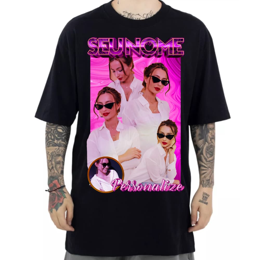 Camisa Camiseta Personalizada Envie suas fotos no CHAT Foto Namorada Graphic Tee Bootleg Envio Rapido