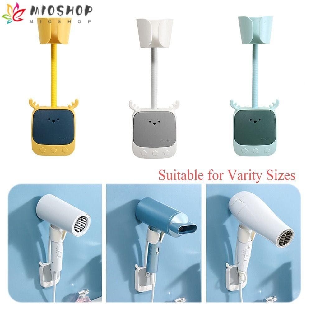 MIOSHOP Secador De Cabelo Rack , Suporte Do Auto-Adesivo Sem Soco , Ajustável Banheiro Da Prateleira