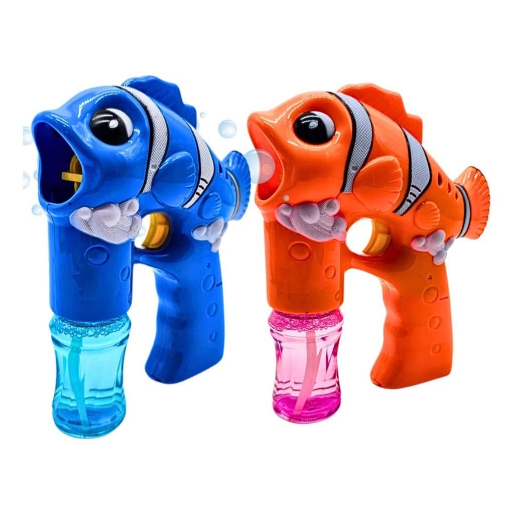 Lança Bolhas De Sabão Nemo Peixinho com 2 Refills, Luz Brinquedo Infantil Motor a Pilha