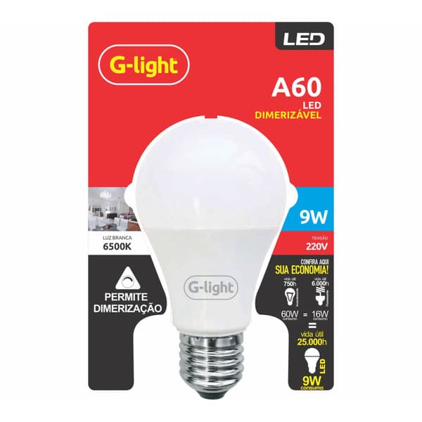 Lâmpada Led Pêra 9W Dimerizável 220V Branco 6500K