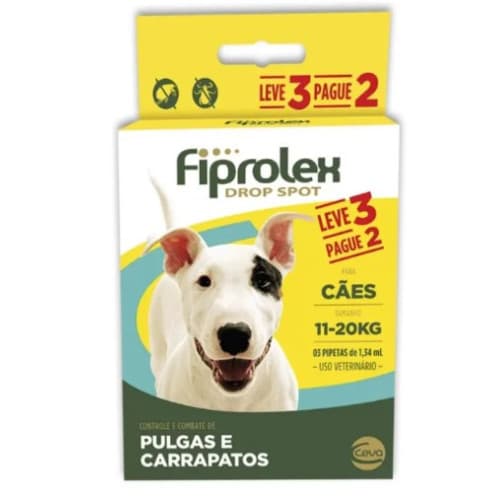 Antipulgas e Carrapatos para Cães Ceva Fiprolex Drop Spot de 1,34 ml Cães de 11 a 20 Kg