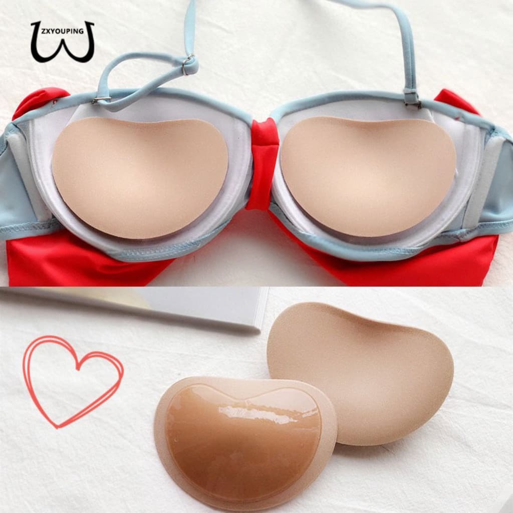 ZXYOUPING 1/2 Par De Almofadas Adesivas De Silicone Super Fortes Para Seios , Levantar Os Acolchoamento De Sutiã À Prova D'água Push Up