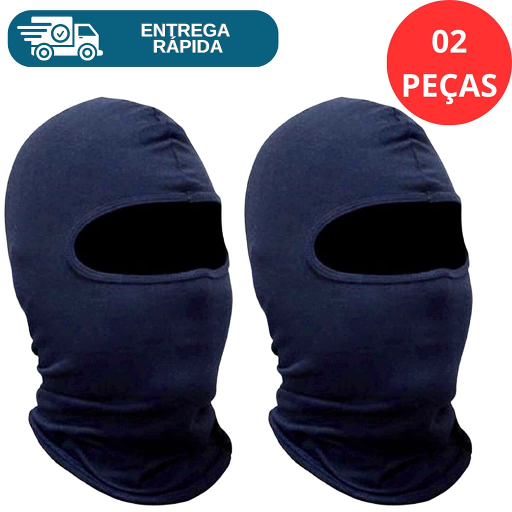 Kit 2 Balaclava Touca Ninja Capuz Térmico Suedini Gorro Camara Fria Motoqueiro Baixa Temperatura