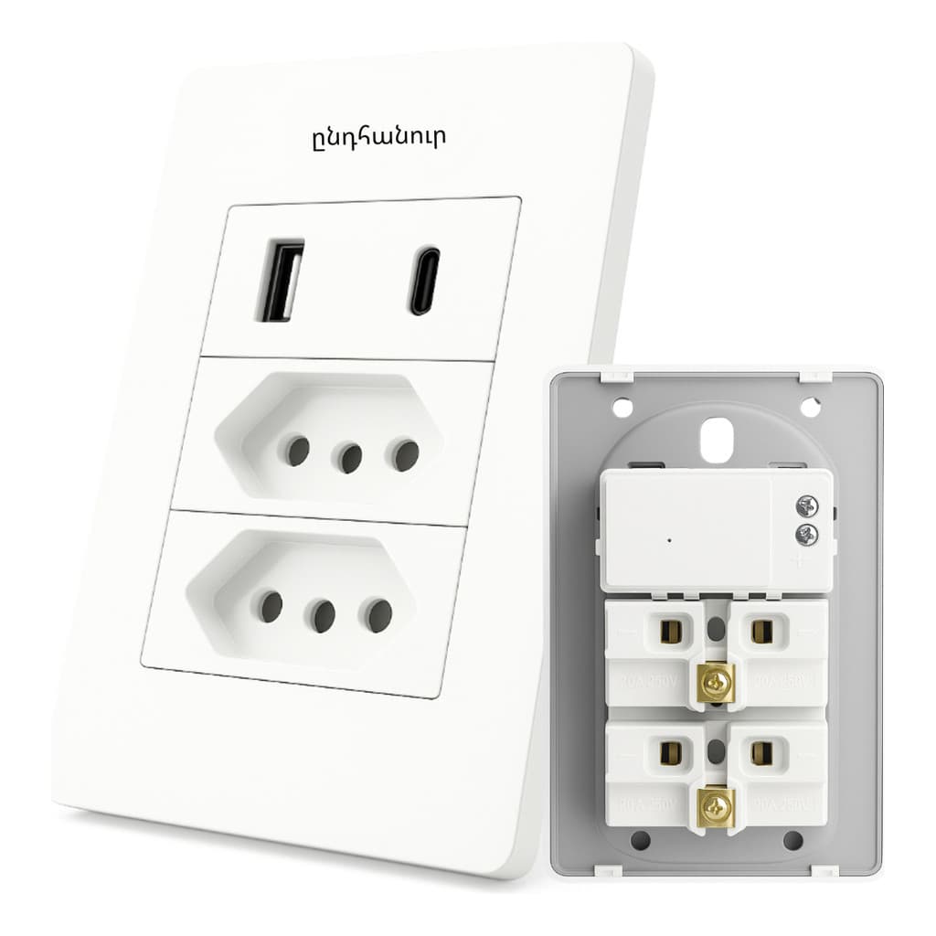 Tomada De Parede Padrao Com Usb E Usb-c 110/220v