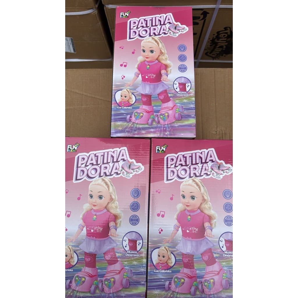 Boneca Patinadora  Luz  Som Canta Pantis Grande Menina Brinquedo