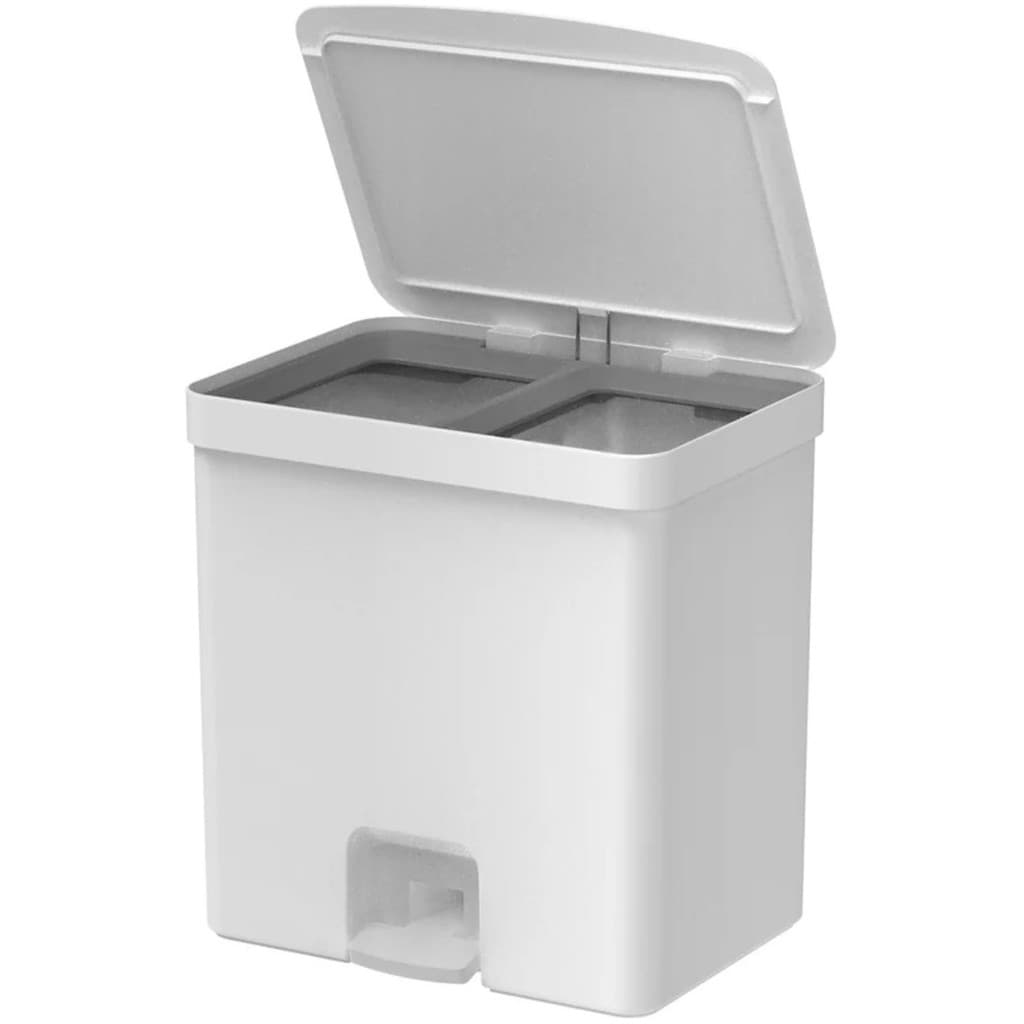 Lixeira Dupla Pedal 20l Branco Ou