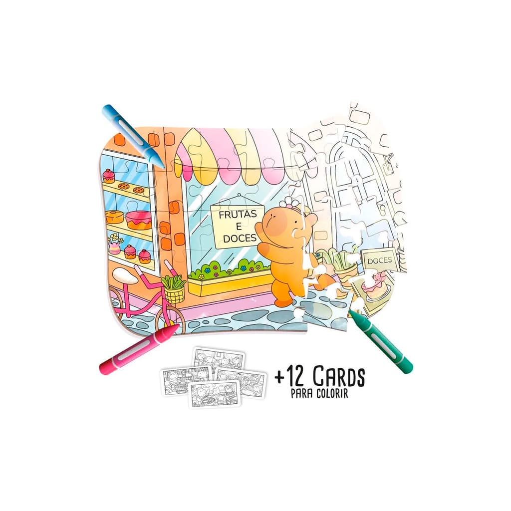 Quebra Cabeça Capivara Cozy & Confy Para Colorir - 30 Peças