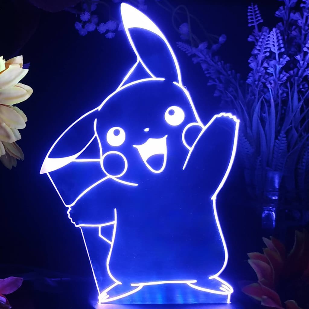 Luminária Pikachu Pokemon Presente Criativo Fofo Dia Dos Namorados Abajur Led De Mesa Infantil USB