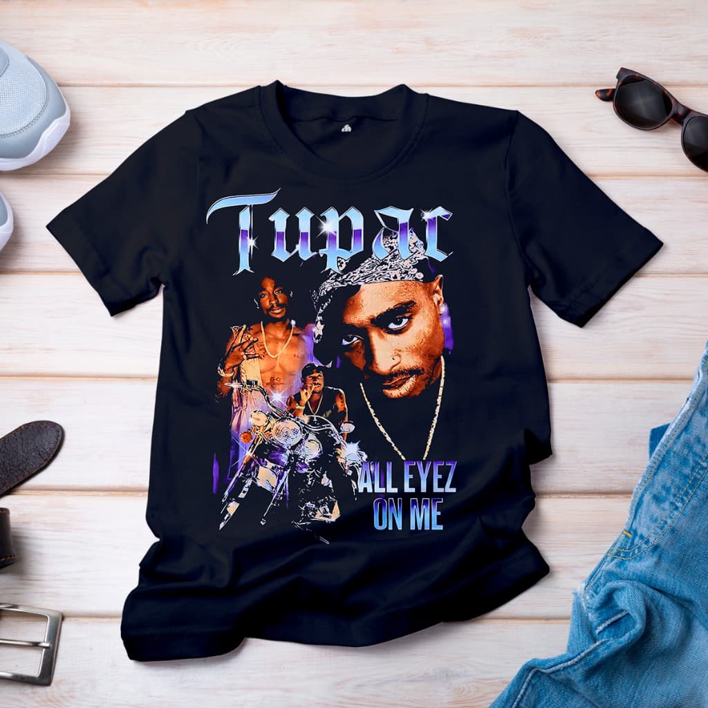 Camiseta 2pac Tupac Shakur Thug life Hip Hop All Eyez On Me