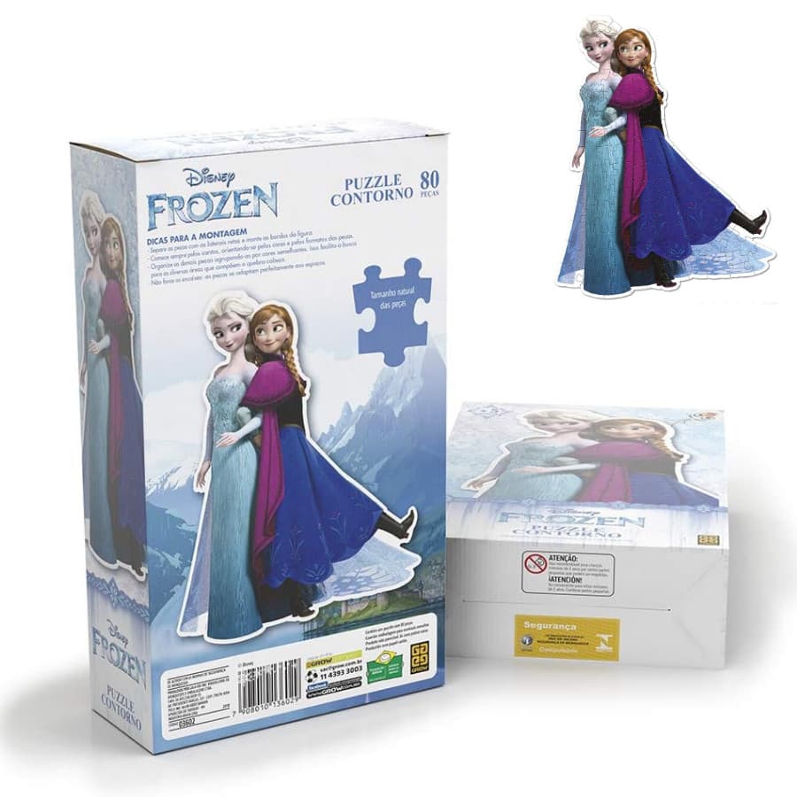 Quebra-cabeça Infantil Puzzle Contorno Frozen 80 Peças