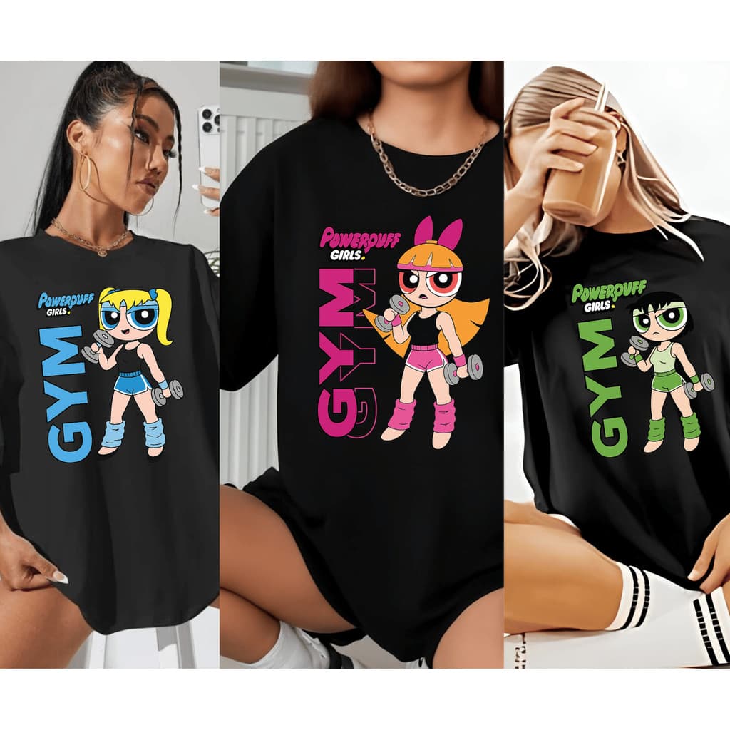 Kit 3 Camisetas Oversized  Camisa Blusão Larga Academia Treino Crossfit Corrida Meninas Poderosa Gym