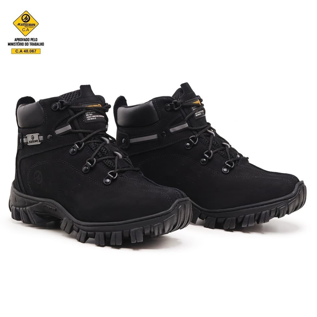 BOTA MASCULINO DE TRILHA EM COURO SOLADO DE BORRACHA