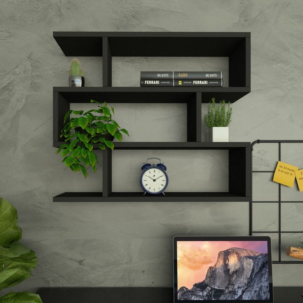 Nicho ZIG Minimalista Preto MDF Escritório Quarto Sala  ENVIO IMEDIATO + SUPER REFORÇADO QUALIDADE