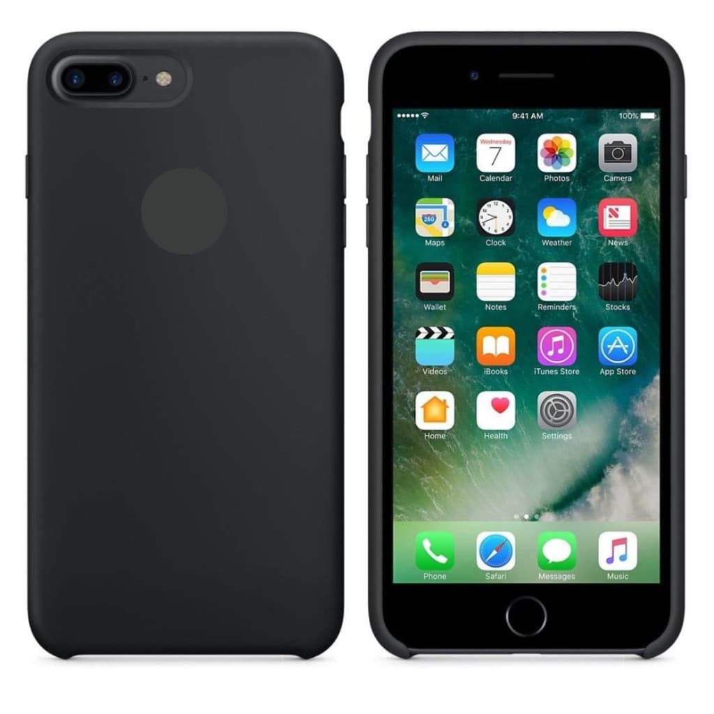 Capa Capinha Para iPhone 7 Plus 8 Plus + Película Preta 3D