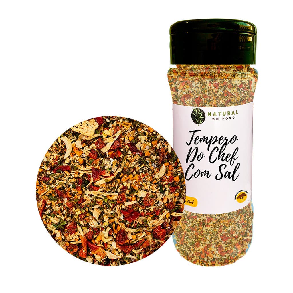 Tempero do Chef Com Sal Premium Ingredientes Selecionados Pote com Dosador 60g