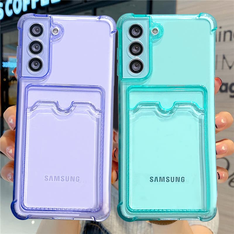Bolsa De Cartão Carteira Transparente Capa De Telefone Para Samsung Galaxy S25 A06 M55 A55 A35 A25 A15 A05S A05 M54 A24