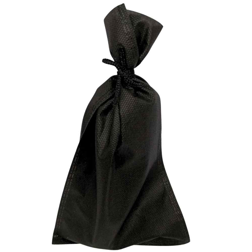 Saquinho TNT Preto com Cordão para Embalagem Festas 13x25 - Kit com 20 unidades