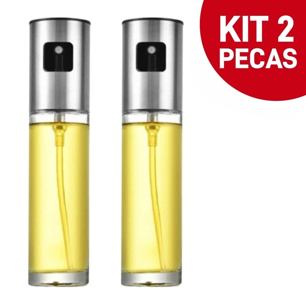 Kit 2 Spray Borrifador de Cozinha Azeite Vinagre 100ml Vidro Premium Galheteiros Spray
