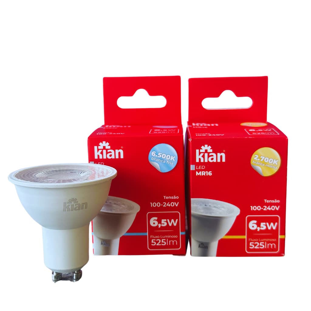 Lampada Dicroica GU10 Luz Amarela e Branca Bivolt MR16
