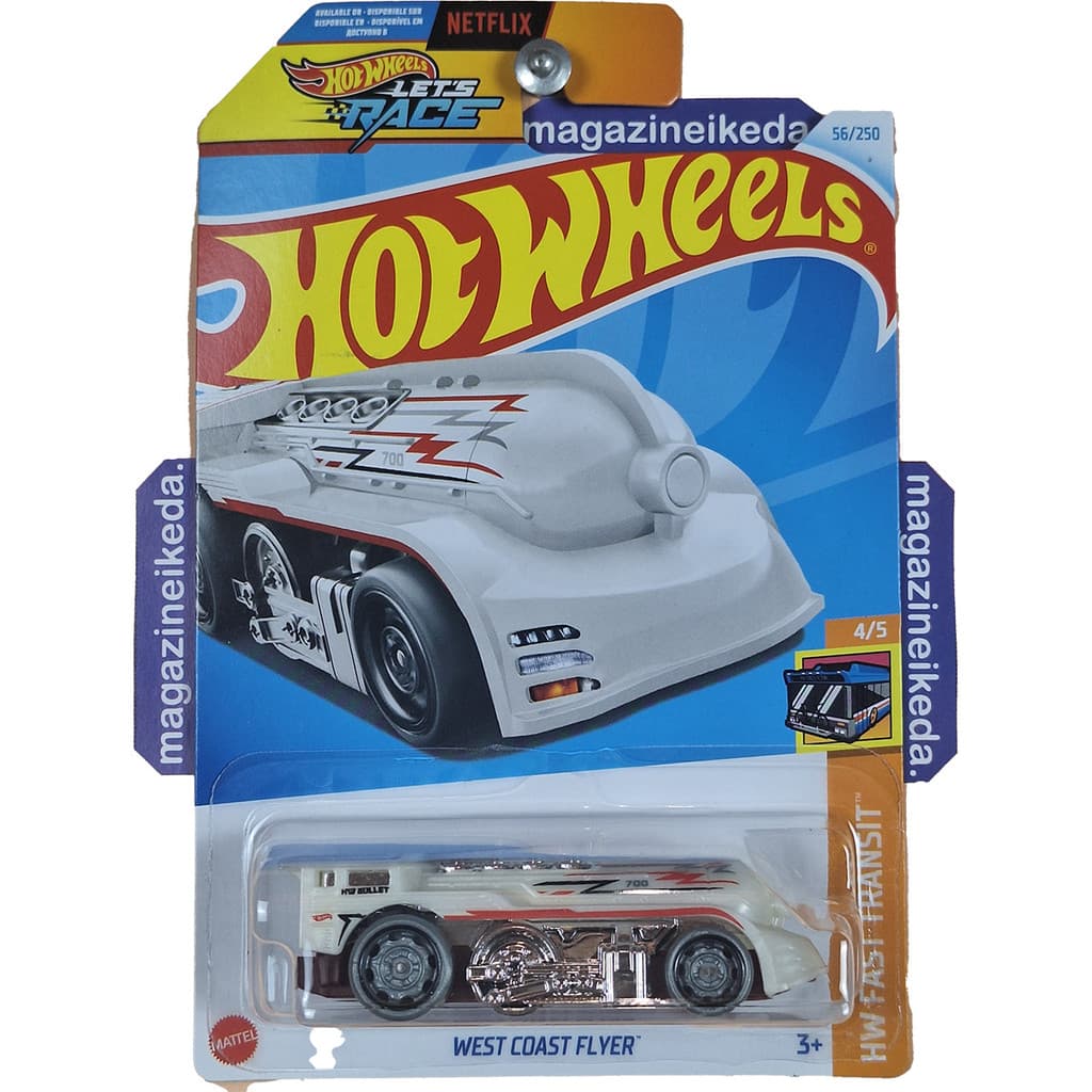Trem Hot Wheels WEST COAST FLYER HTD11 Branco HW FAST TRANSIT
