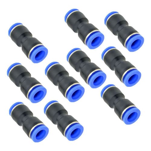 União Emenda Reta Pu 6mm Pneumática Engate Rápido 10 Peças