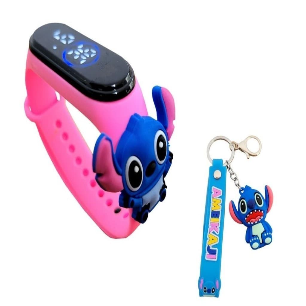 Chaveiro Relógio Stitch Infantil Touch Resistente à Água-r