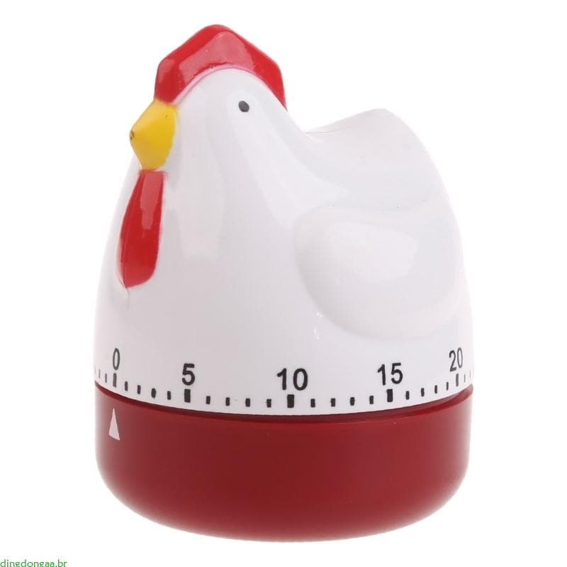 dingdongaa Bonito Forma Galinha Cozinha Temporizador Mecânico Relógio Contagem Regressiva Lembrete Alarme f