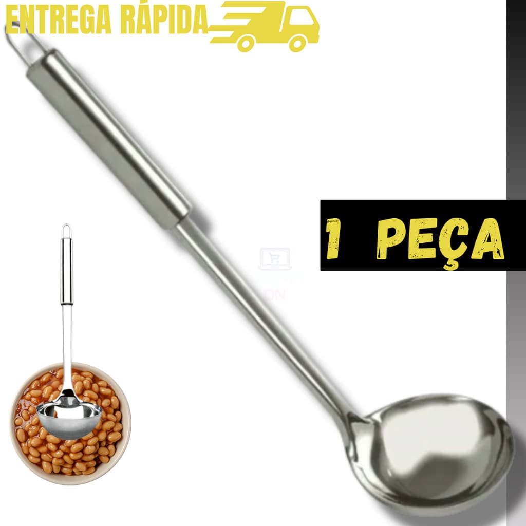 Concha De Feijão Sopa Caldo Molho Grande 32 Cm Utensílios De Cozinha Para Jantar Almoço Aço Inox