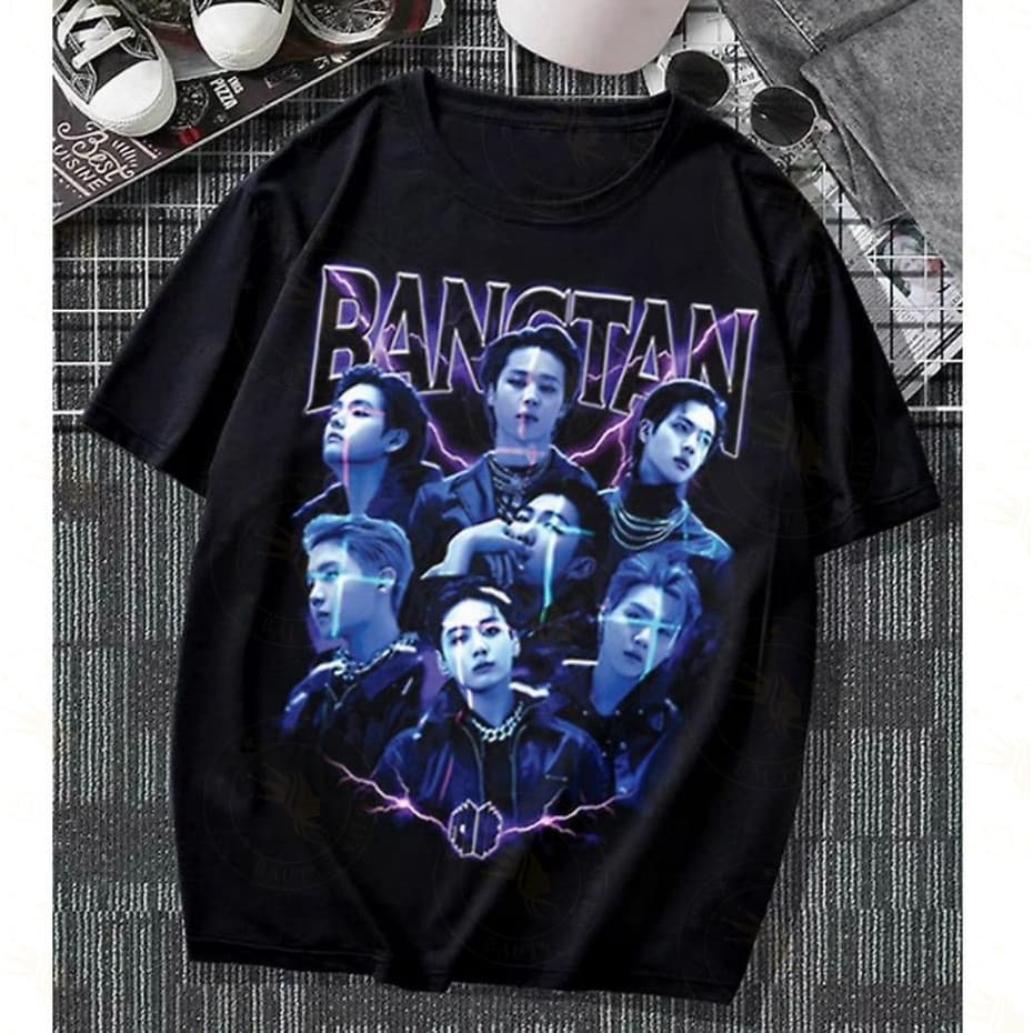Camisa BTS Bangtan Boys Kpop Jungkook Jimin Jhope Taehyung Streetwear Camiseta 100% Algodão