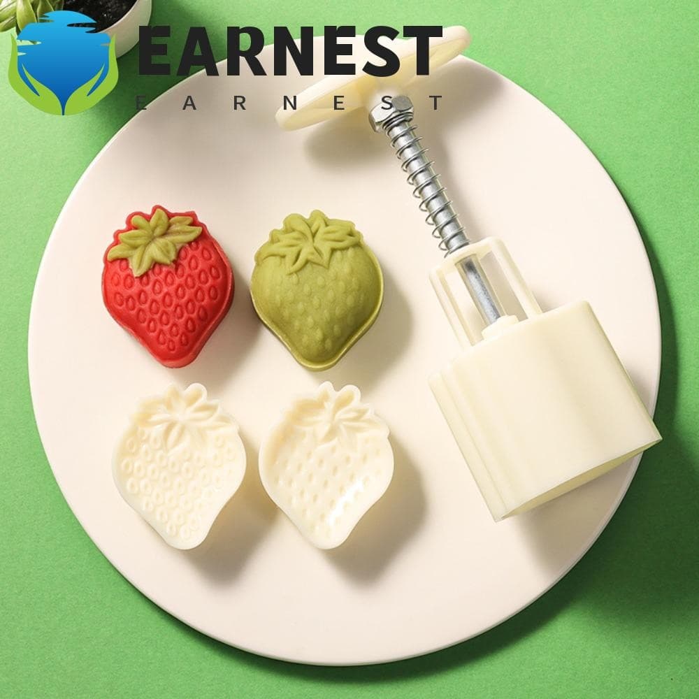 EARNEST 2 Pçs/set Mooncake Molde , Morango/Abacaxi/Gato Forma De Biscoito Em Relevo , Pastelaria 3D DIY