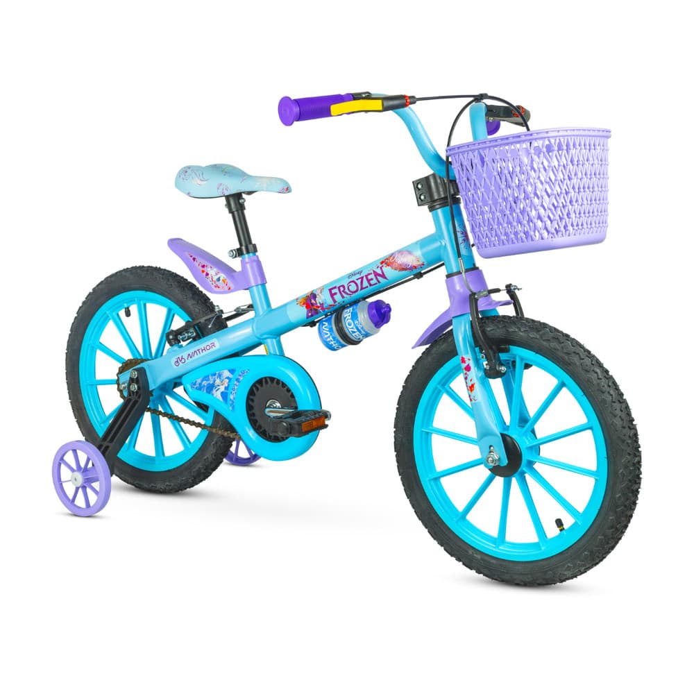 Bicicleta Infantil Aro 16 Com Rodinhas Menina Frozen 2 Nathor