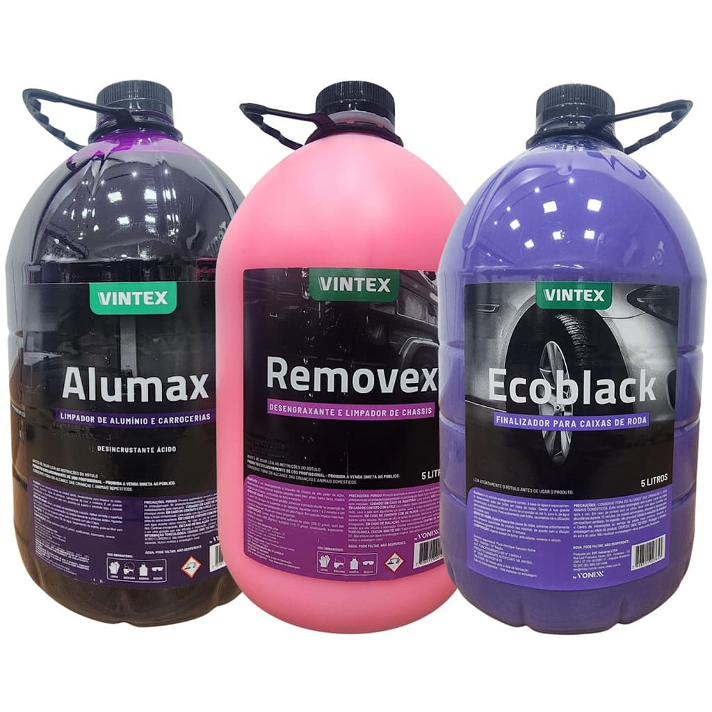 Kit Limpeza Desengraxante Automotivo Alumax Removex E Ecoblack 5l Vonixx