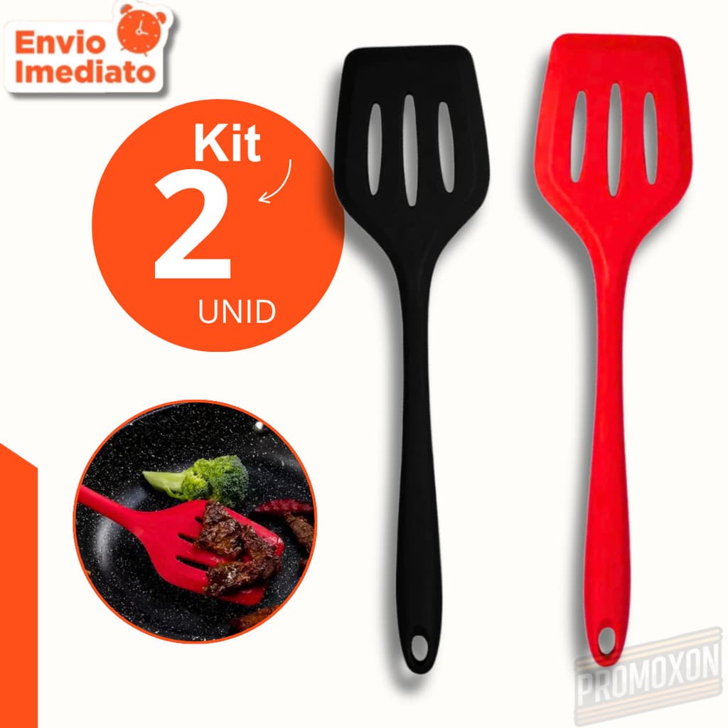 Espátula para Frigideira em Silicone Vazada Fritura