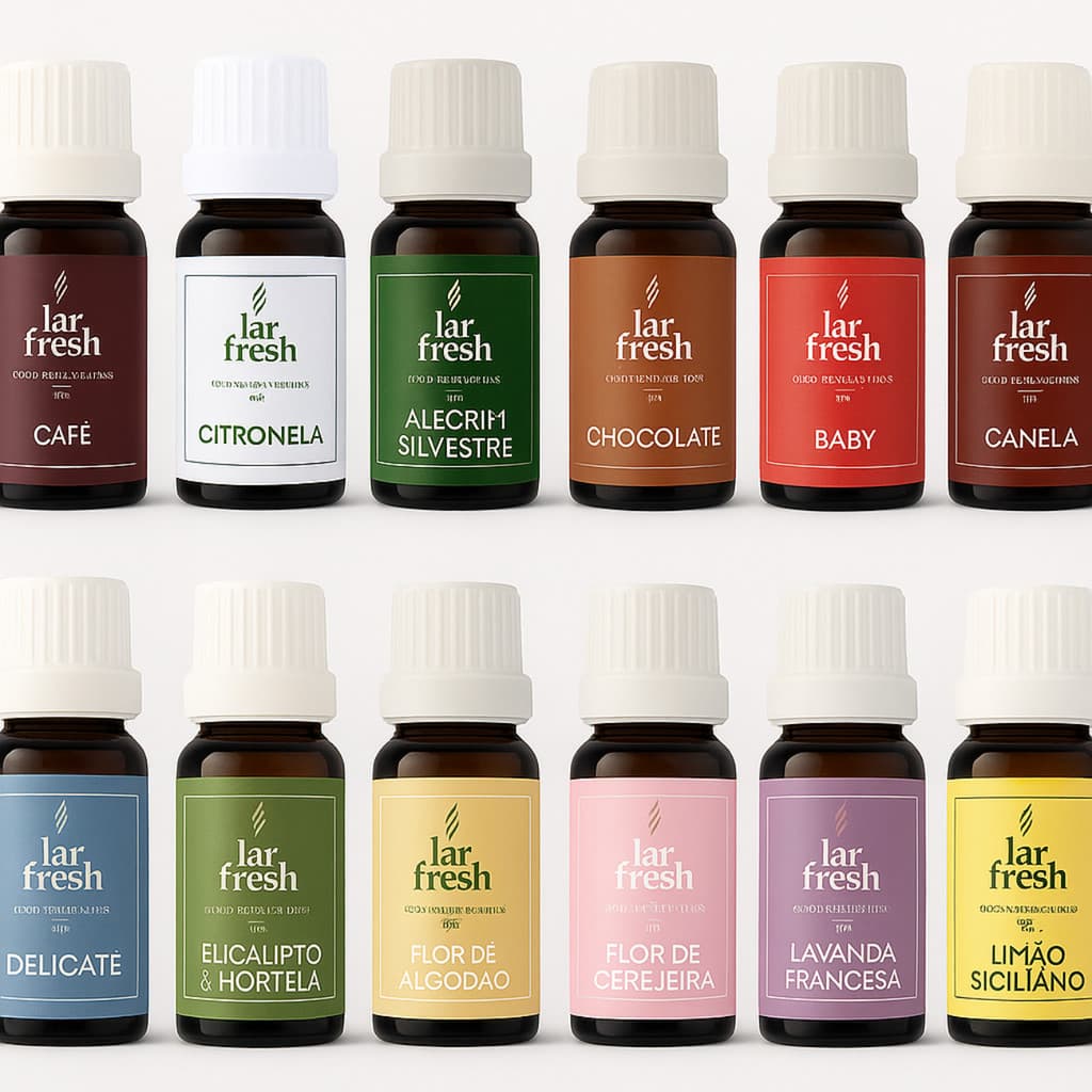 Super Kit 12 Essências Aromatizantes Para Difusor Lar Fresh