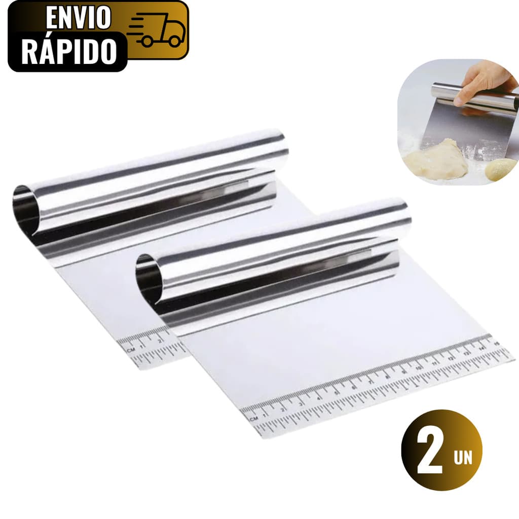 Conjunto 2 Espatulas Cortadora Cabo Tubular 15 cm Em Aço Inox Para Restaurantes Cozinhas Cozinheiros