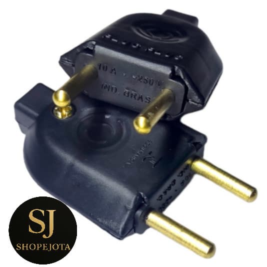 Kit Plugue Macho ou Fêmea Preto 2P 10 a 250 V Preto 1/2/6/10 Unidades