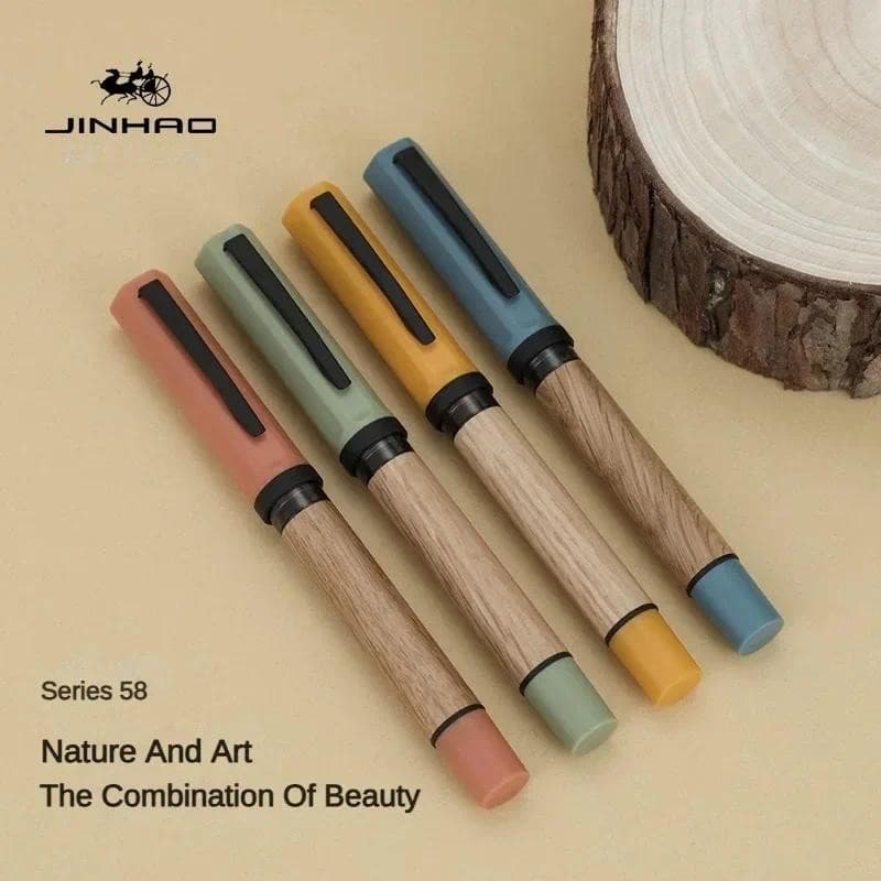 Jinhao Caneta Tinteiro De Madeira Série 58 , Elegante , Luxuosa , Escrita , Caligrafia , F EF , Nib , Material Escolar D