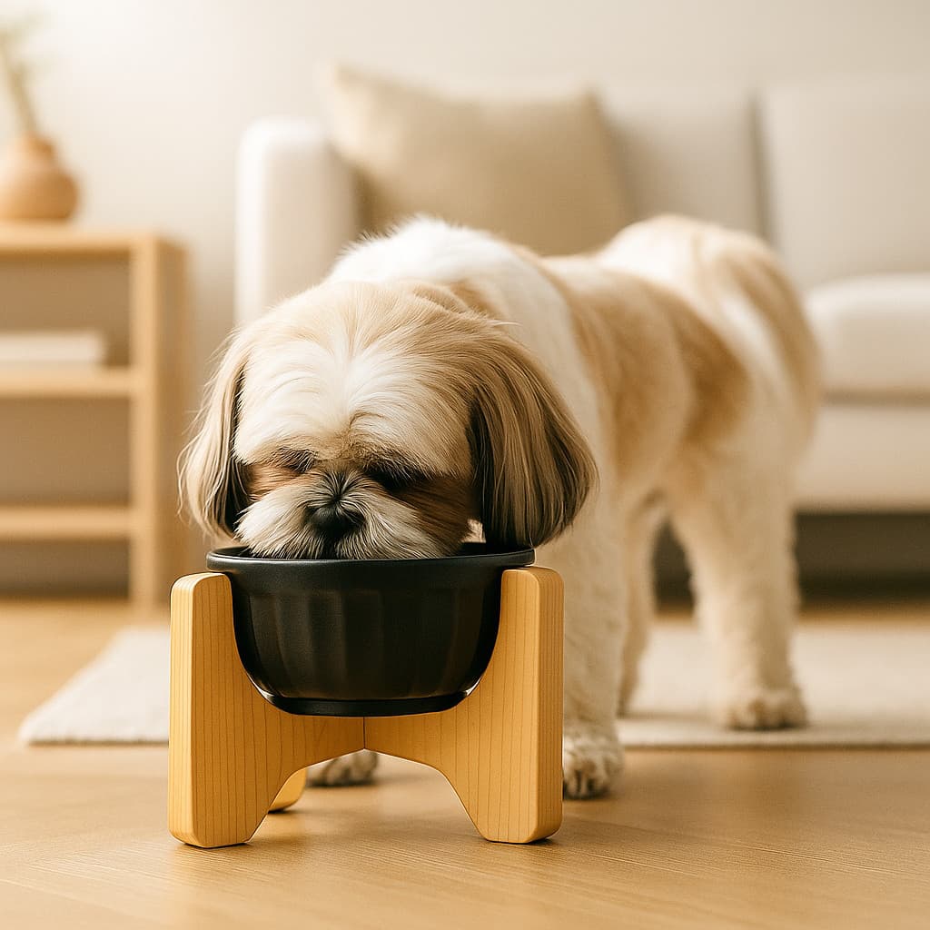 Comedouro Elevado 2 em 1 Bebedouro Ajustável Para Cães e Gatos Antivômito