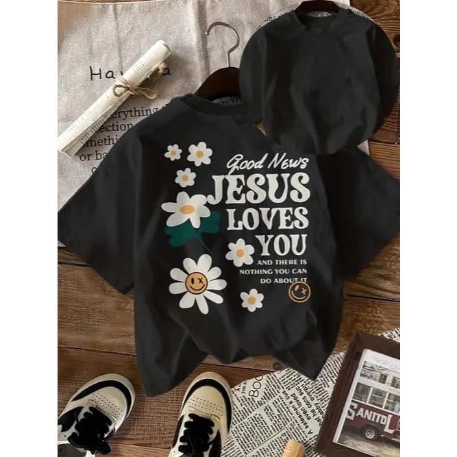 Camiseta Cristã Casual T-Shirt Feminina Crisã Jesus Cristo 100% Algodão