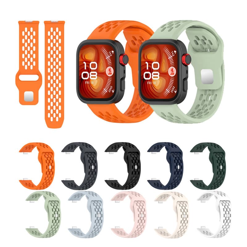 Para Huawei Relógio Ajuste 3 4 5 4Pro 5Pro Esporte Respirável Buraco Com Pulseira De silicone