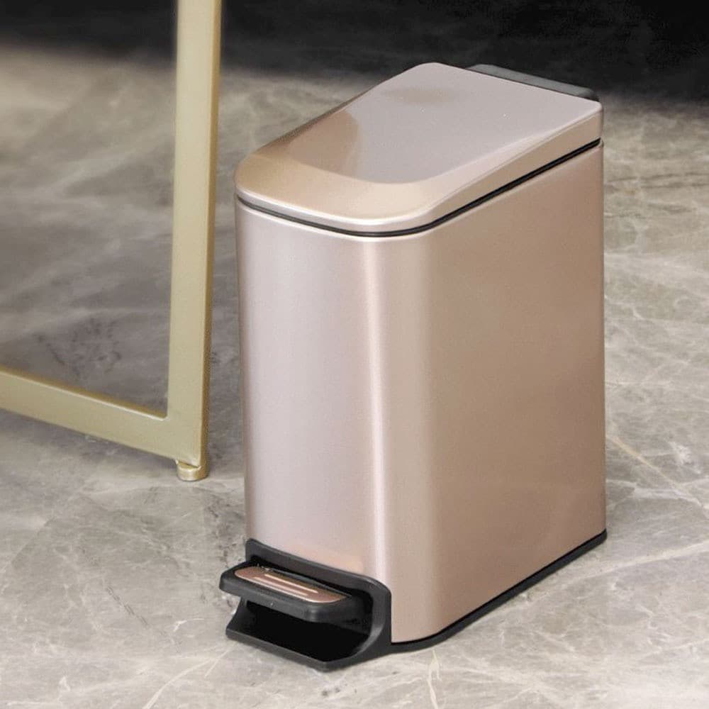 Lixeira De Aço Inoxidável C/pedal Desig Compacto Silenciosa